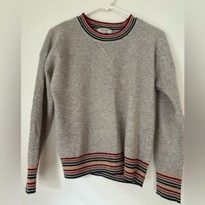 j crew rainbow accents crew neck cashmere sweater